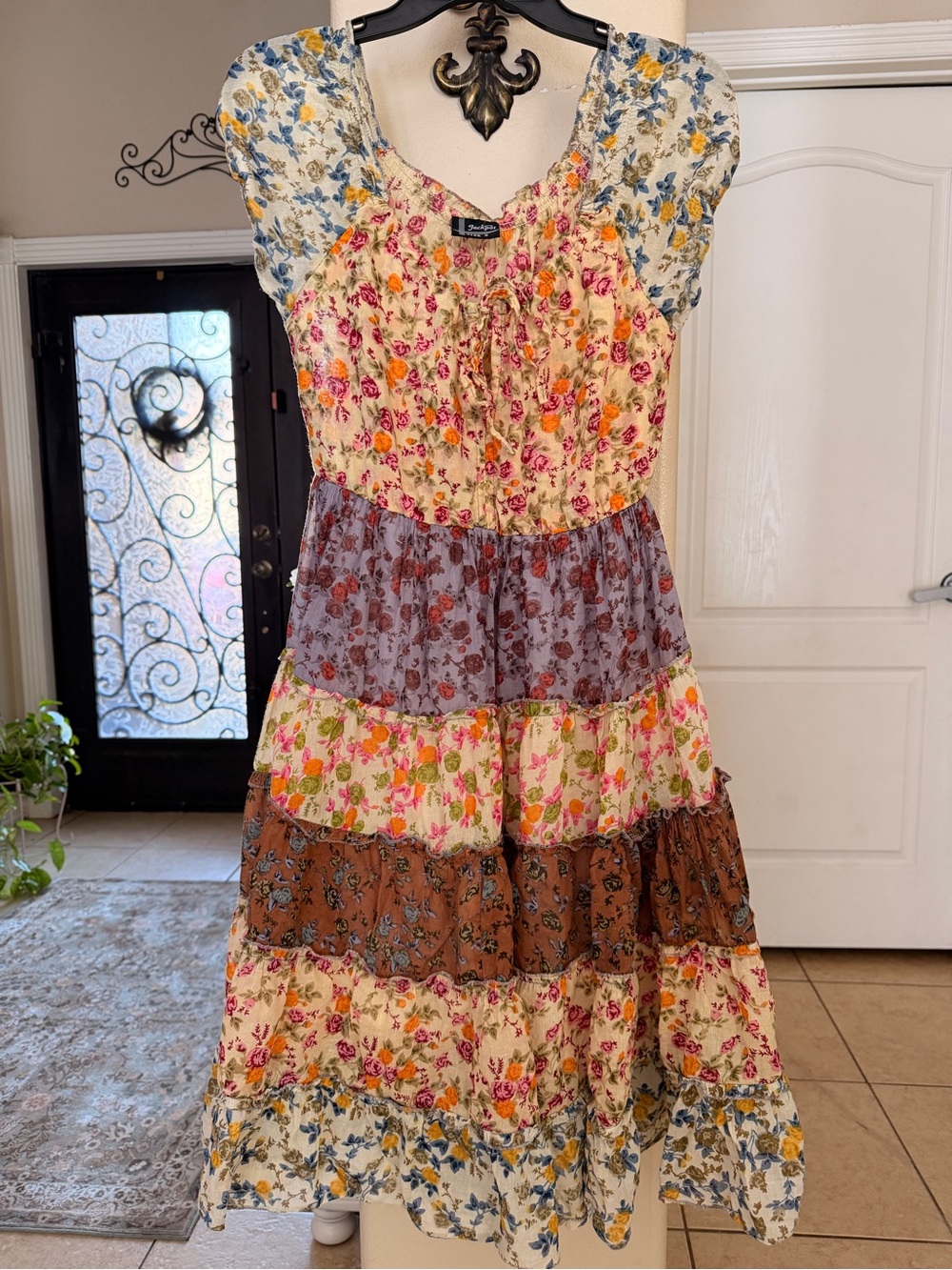 Jack by BB Dakota Floral Maxi Dress - Pink, Orange, Cream